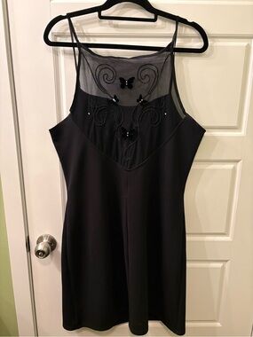 Y2K FRIENDS Black Dress with Embroidered Logo